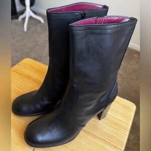 Tommy Hilfiger, Tommy Girl Black Mid Calf Stacked Heel Boots NWT Size 10